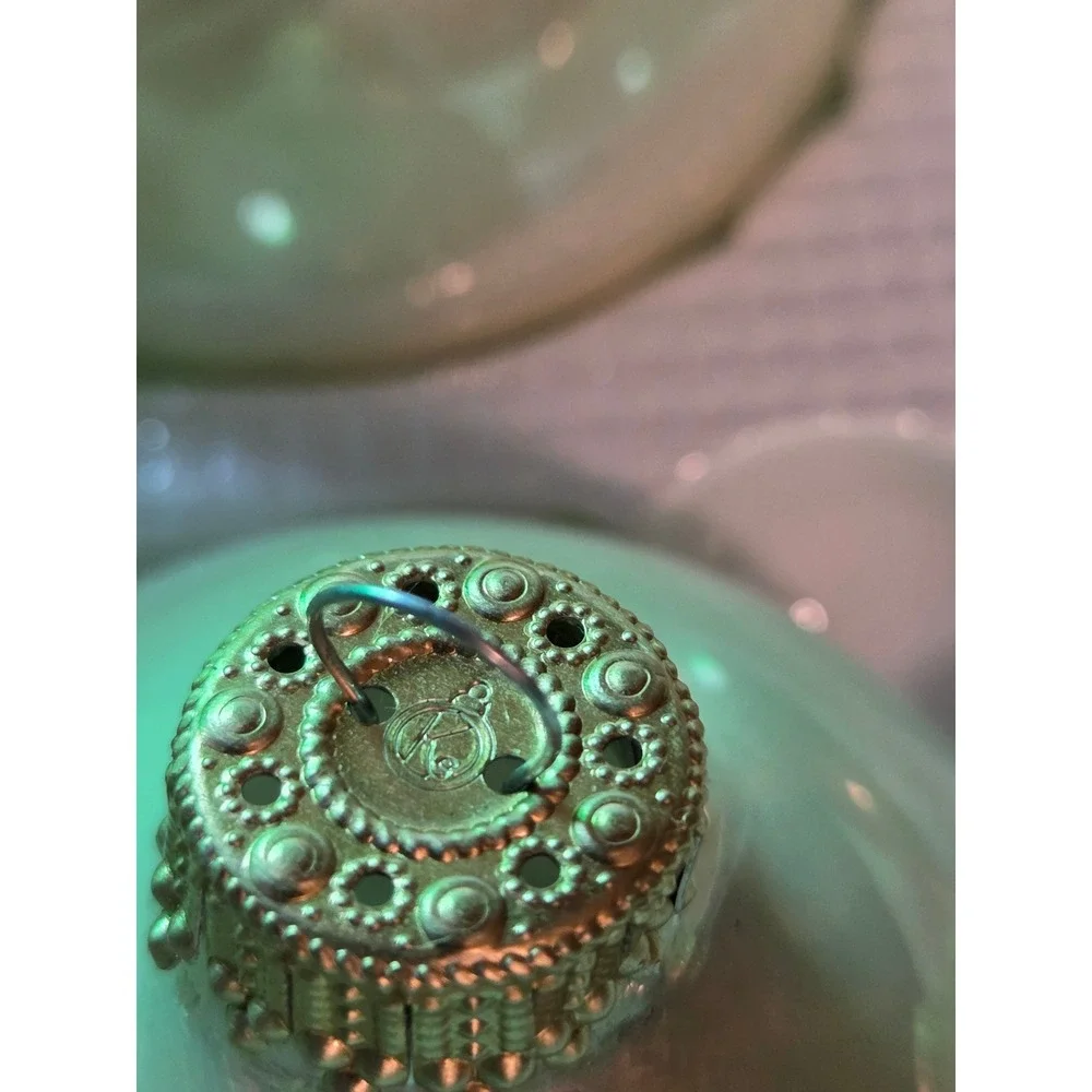 Vintage 1993 Christmas by Krebs Glazed Bisque Glass Ornaments 6 pc Cream‎ 2.5
